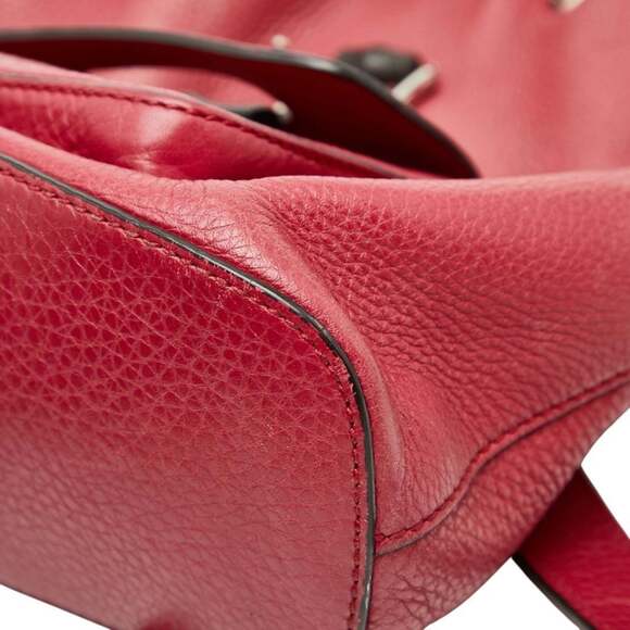 GUCCI Red Leather Bamboo Backpack main image 7